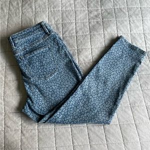 Tommy Bahama "Spots of Dots" high rise animal print leopard ankle jeans 14x28
